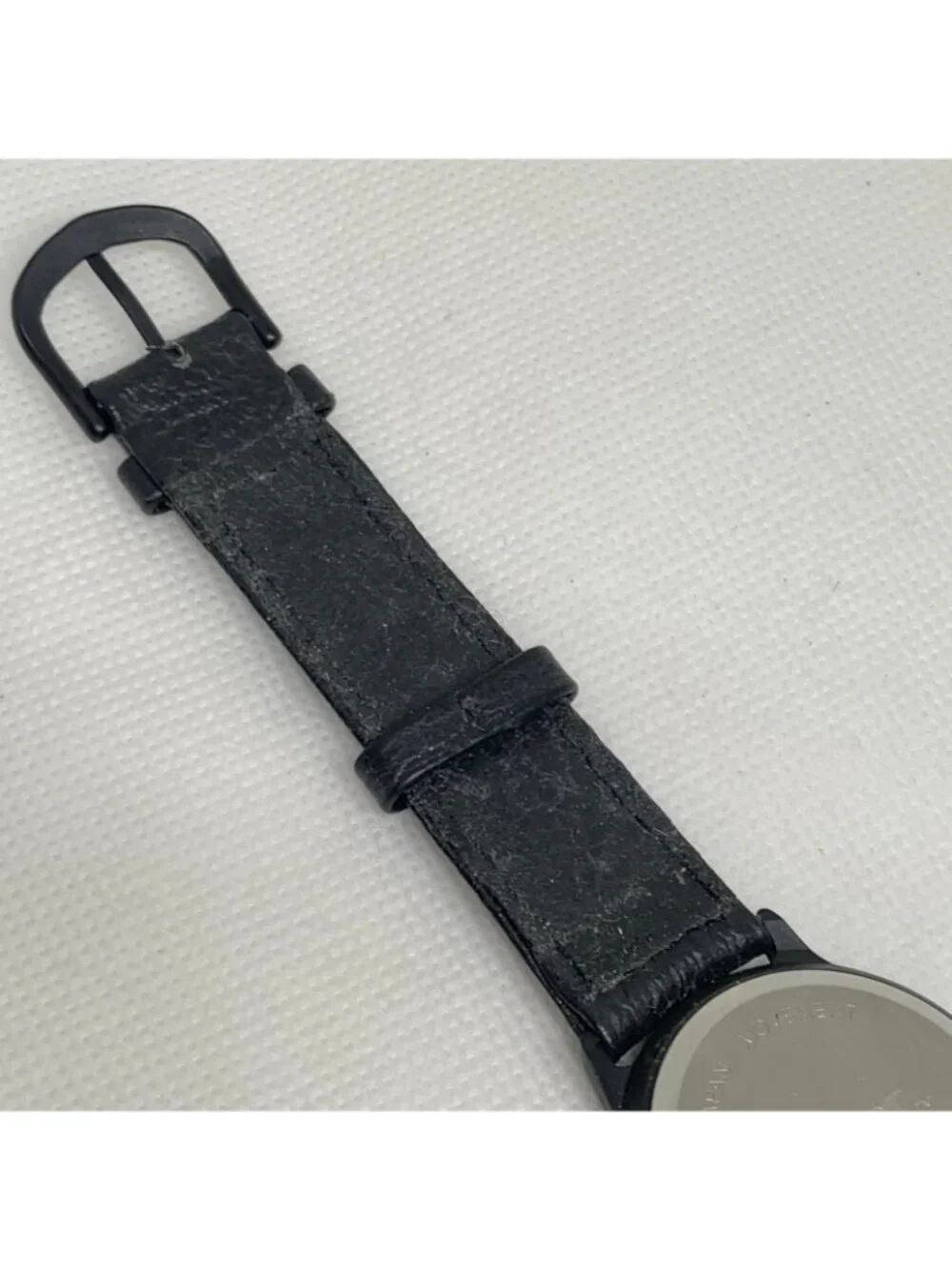 Vintage 90s Lasart 3D Holographic unisex Wrist Watch 32mm black tone running